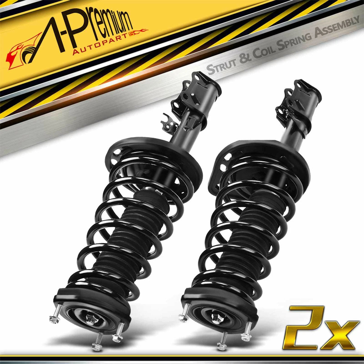 Set of 2 Complete Strut & Coil Spring Assembly for Toyota Camry (2007–2011) 172384, 172385, 1333471R, 1333471L