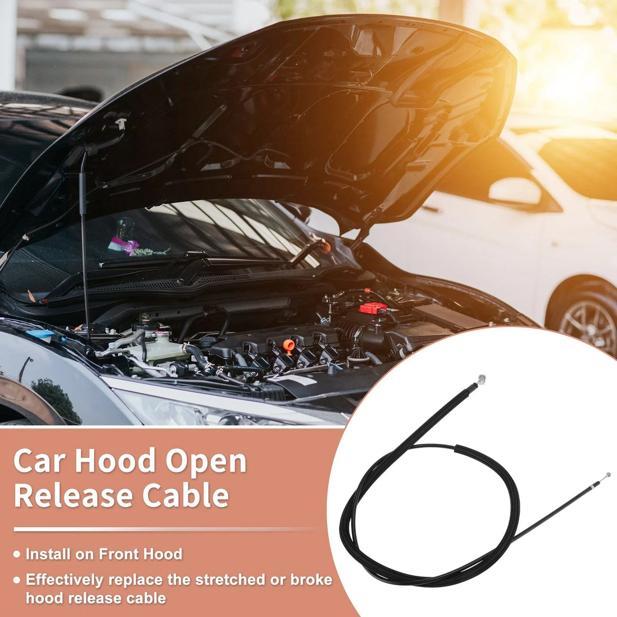 Front Hood Release Cable for Volkswagen Tiguan (2008–2018) 5N0823535/5N0823411