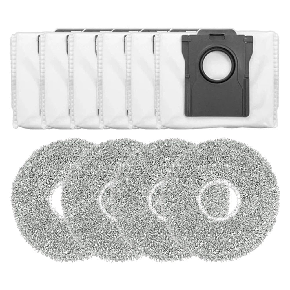 Set of 4 Mop Cloths & 6 Dust Bags for Cecotec Conga X70 (2018–2023)