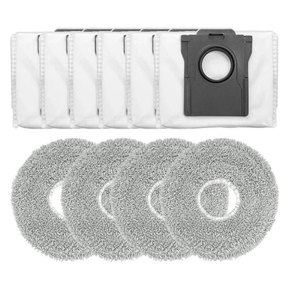 Set of 4 Mop Cloths & 6 Dust Bags for Cecotec Conga X70 (2018–2023)