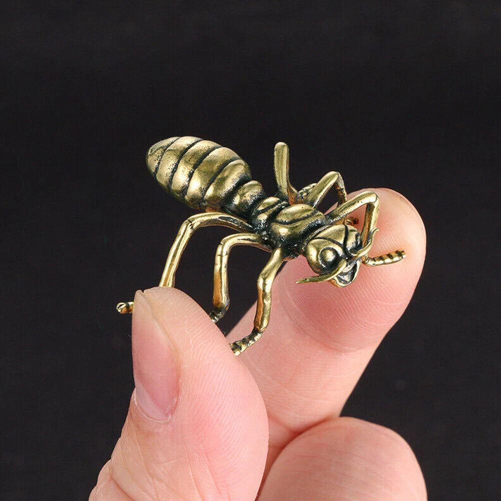 Brass Ant Figurines Set of 2 for Home Office Ornaments