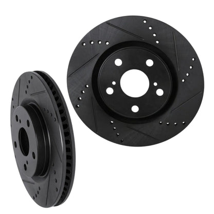 Rotor Set for Mazda CX-5 (2019–2025) ALX-PAU-DF-8002-80017-CLA2 Black Drilled Slotted Vented