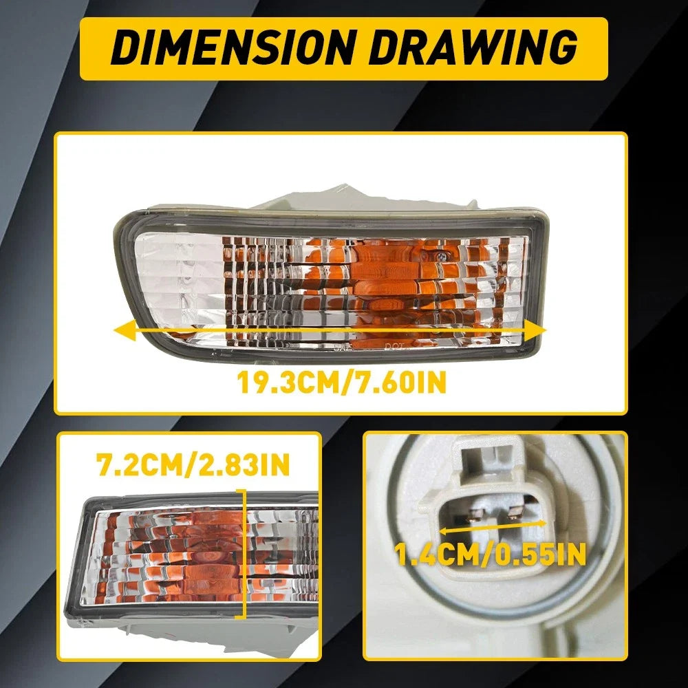 Set of 2 Clear Lens Turn Signal Lights for Toyota 4Runner (1999–2002)