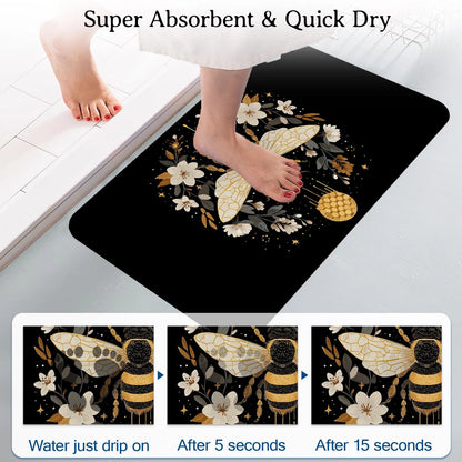 Set of 2 Quick Drying Non-Slip Bath Mats for Bathroom