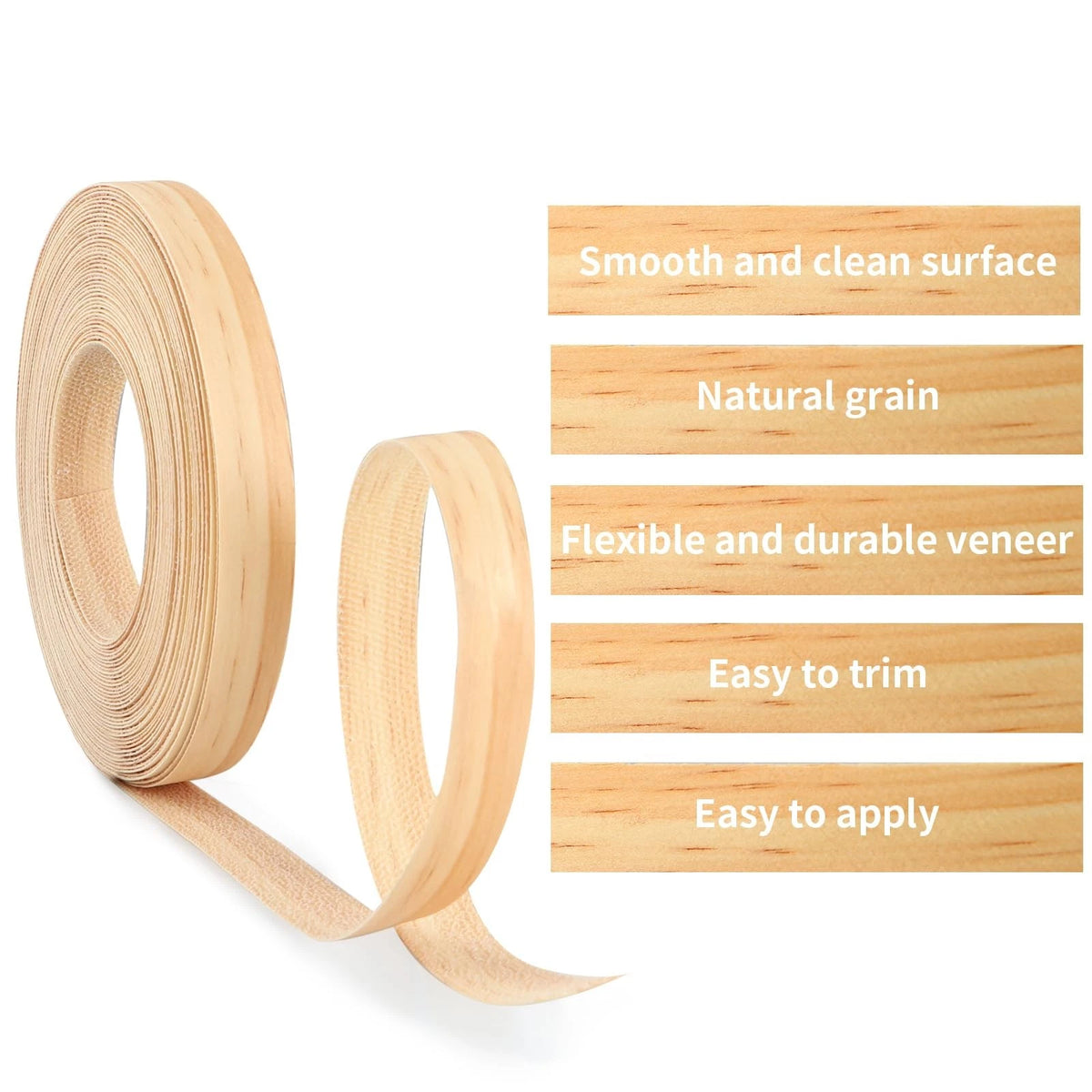 3/4" X 50' Preglued Pine Edge Banding for Woodworking (No Part Numbers)
