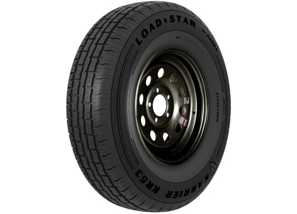 ST225/75R15 D KR53 Tire for Americana Wheel 15x6 6/5.5 Black Mod
