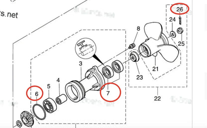 Lower Unit Oil Seal & O-ring for Tohatsu Outboard (3AC601110, 332601030)