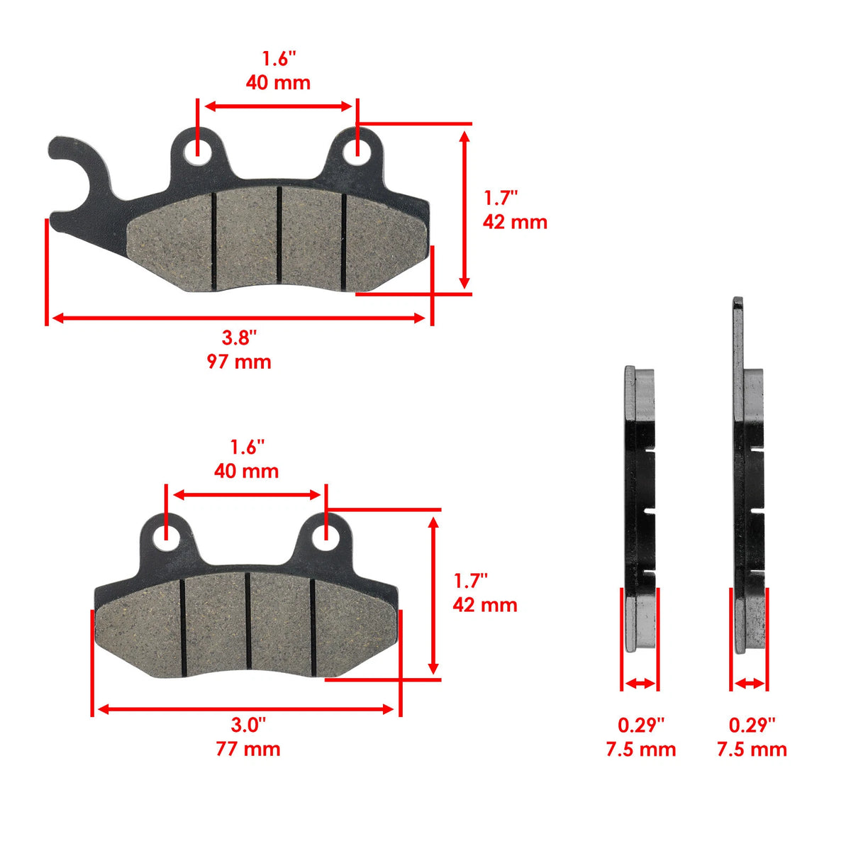 Front Brake Pads for Suzuki LT-F500 Quadrunner 500 4X4 (1998–2002) MP275AA2008