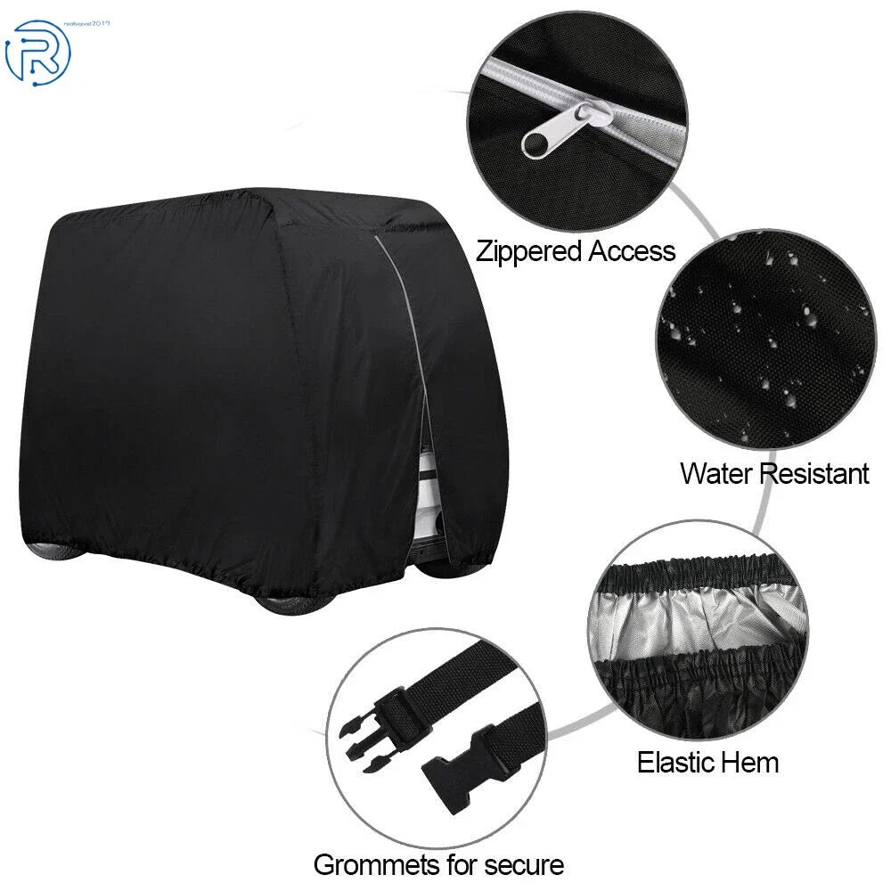 Golf Cart Storage Cover for EZGO, Club Car, Yamaha (4 Passenger)