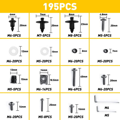 Set of Black Motorcycle Fairing Bolts for USA Models