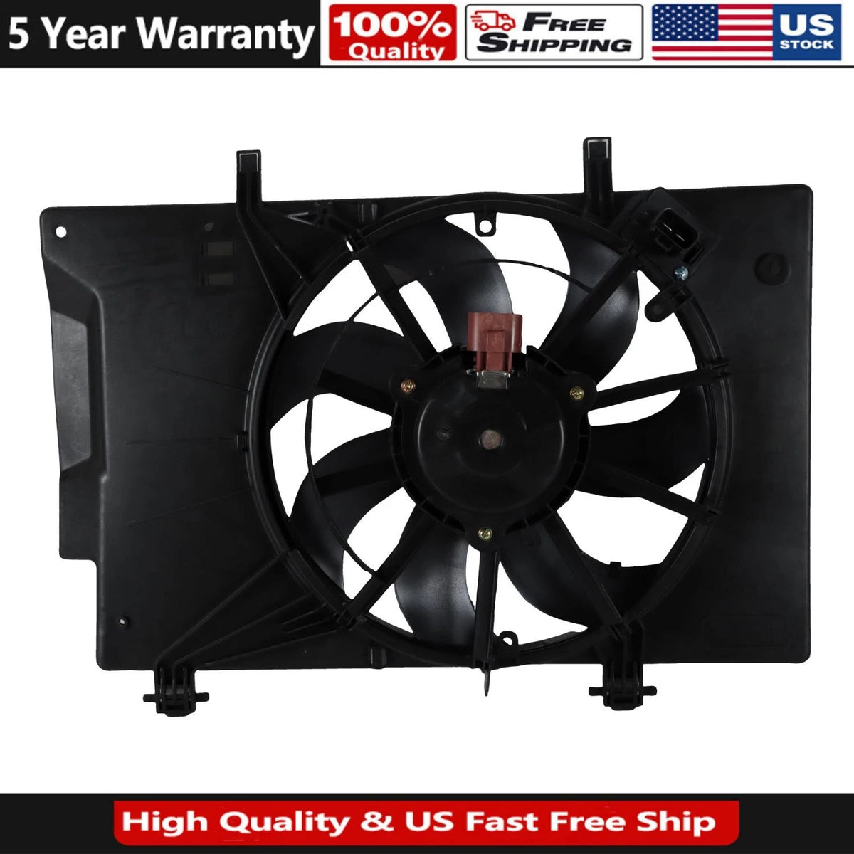 Engine Radiator Cooling Fan Assembly 621-503, 622500 for Ford Fiesta (2011–2017)