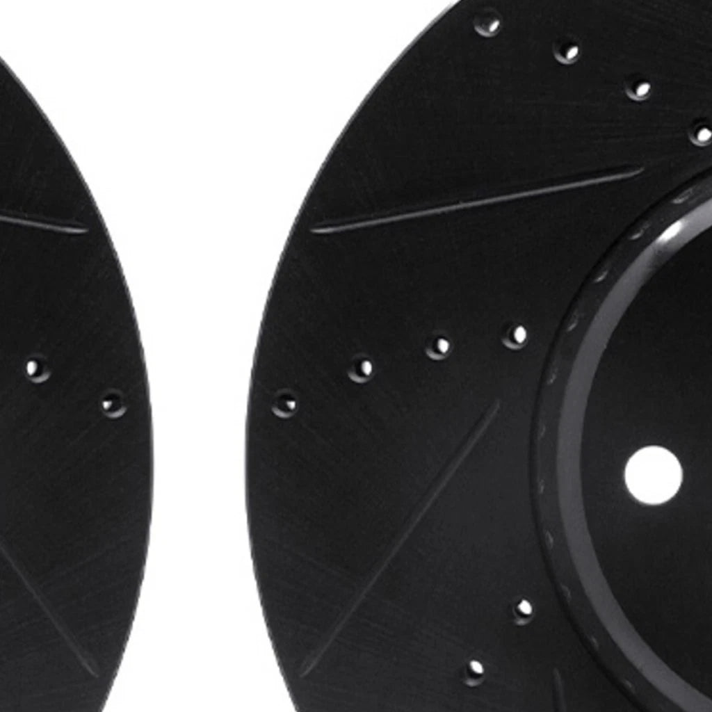 Rotor Set for Mercedes-Benz E300 (2017) - Drilled and Slotted, Black, ALX-PAU-DF-8002-63033-CLA4