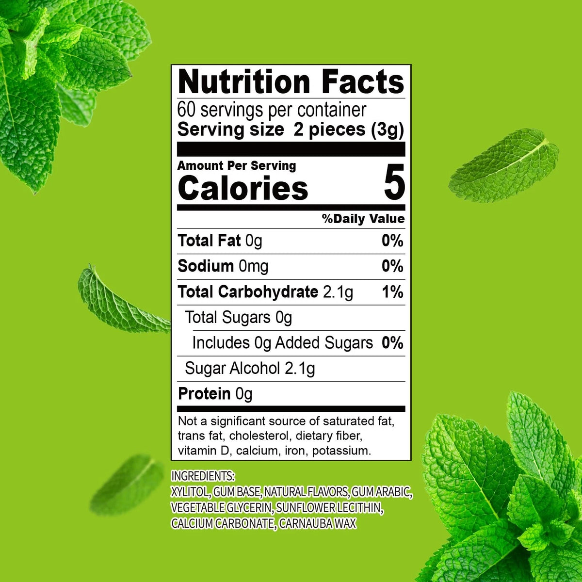 2X DC24 Daily Care Xylitol Gum, No Aspartame, Sugar-Free, 60 Count