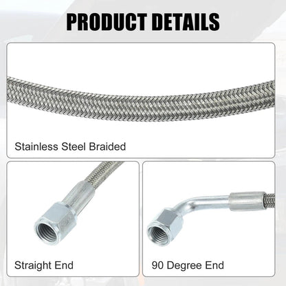 2X 16" Stainless Braided TFE Brake Line for Universal Applications