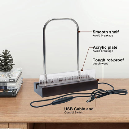 Vinyl Record Stand for Lighting Storage - Brown