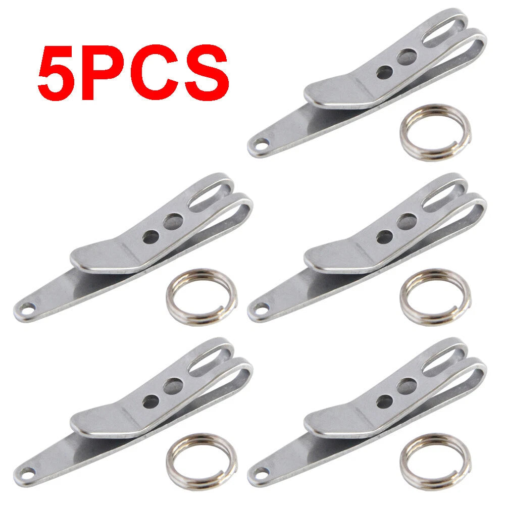 5pcs Mini EDC Gear Pocket Suspension Clip Hanger Tool Key Ring Keychain
