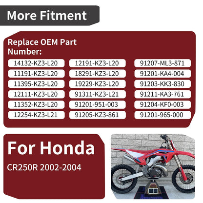 Complete Engine Gasket & Oil Seal & O-Ring Kit for Honda CR250R (2002–2004)