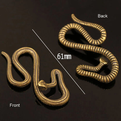 Solid Brass Snake Figurine for Home Office Decor