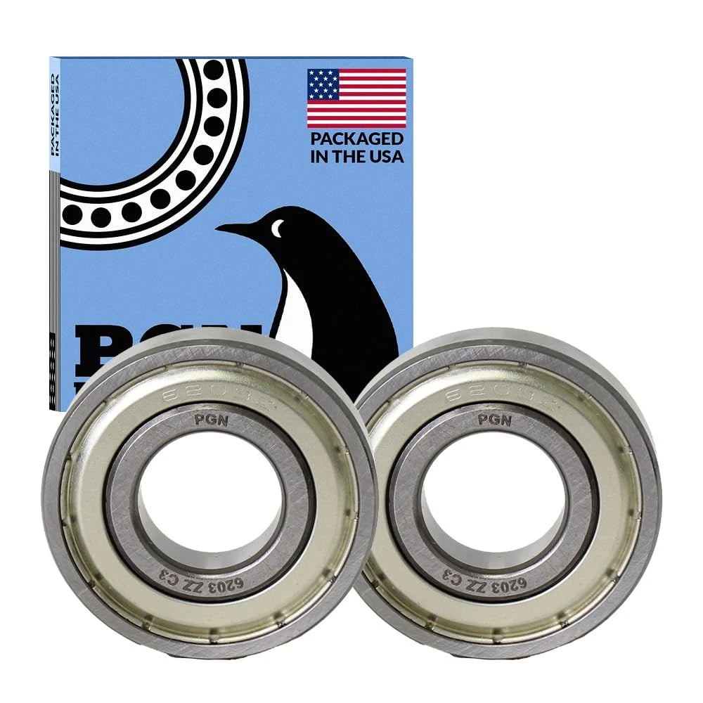 2X 6203-ZZ Bearing for - Lubricated Chrome Steel Sealed