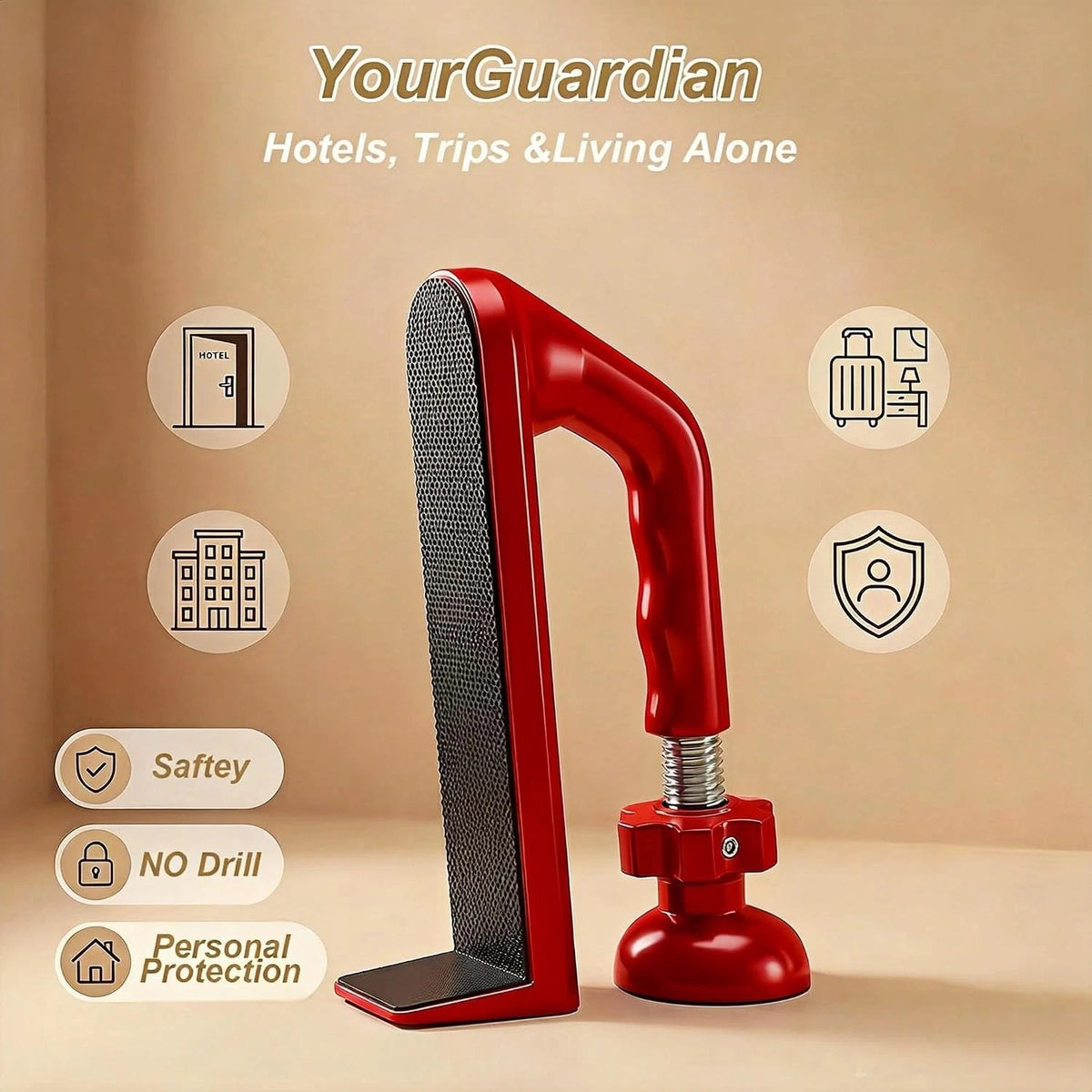 Portable Hotel Door Lock for Travel Security (5-35mm Wide)