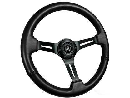 Steering Wheel Leather Black Slotted 14 Inch for 1967–1968 Chevrolet Camaro RS