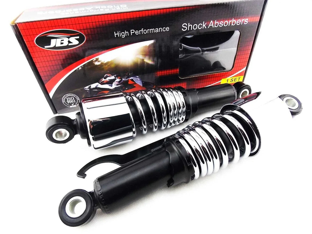 11 Inch JBS Black/Chrome Rear Shock Absorbers for Harley Davidson Sportster