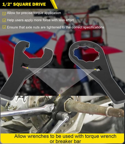 Set of 2 ATV Axle Wrenches for Honda TRX 250X 300X 300EX