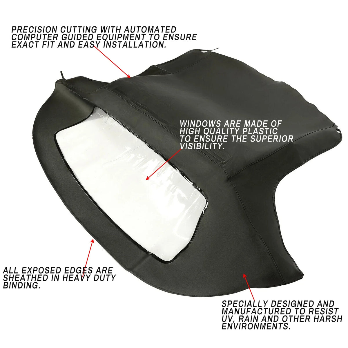 Soft Top Replacement for BMW Z3 Convertible (1996–2002) - Black & Clear Window
