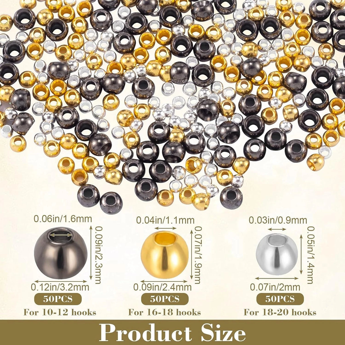 150pcs Fast Sinking Copper Round Ball Fishing Beads for Optimal Attraction