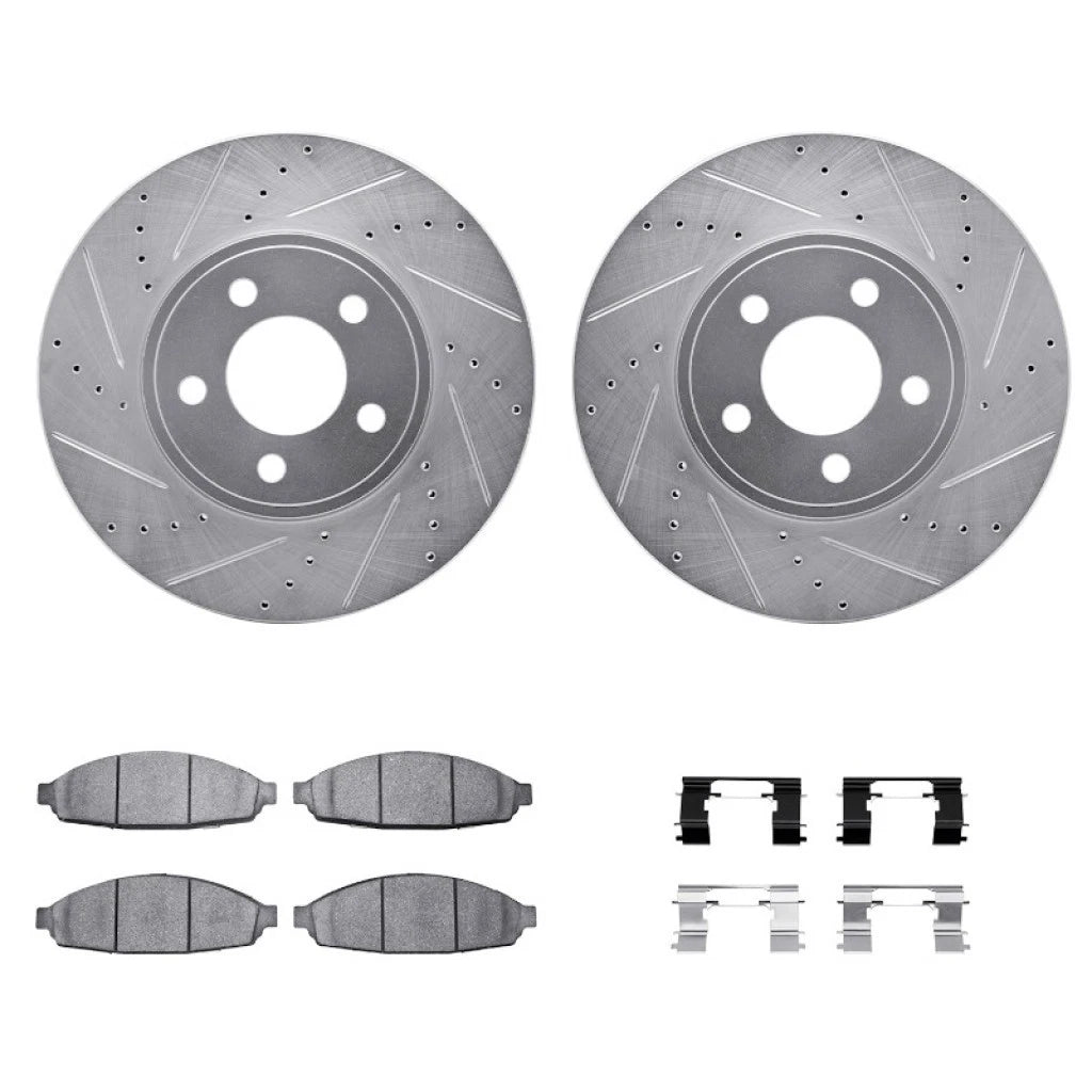 Rotor Set with Brake Pads for Ford Crown Victoria (2003–2011) ALX-PAU-DF-7512-56109-CLA2