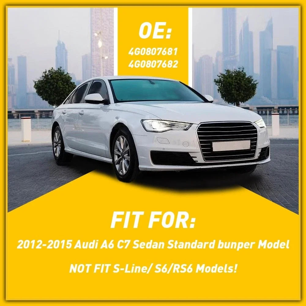 Pair Fog Light Lamp Cover Grille for Audi A6 C7 (2012–2015)
