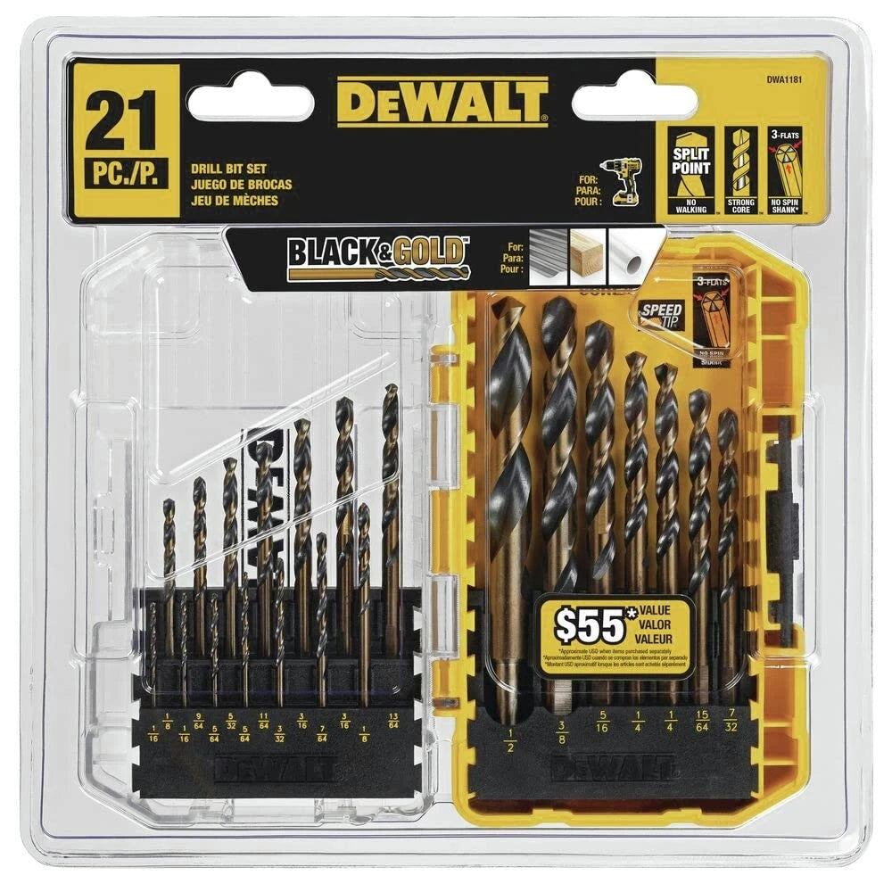 21 Pc Drill Bit Set for DEWALT (No specific years or models)