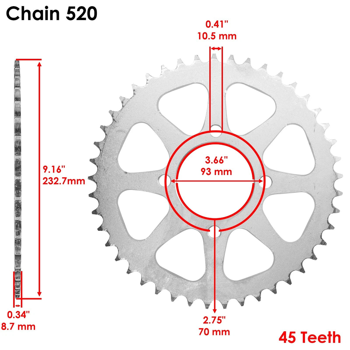 Drive Chain & Sprocket Kit for Kawasaki KZ400 Ltd 400 (1974–1979) EG3036FS169XO