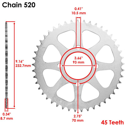 Drive Chain & Sprocket Kit for Kawasaki KZ400 Ltd 400 (1974–1979) EG3036FS169XO