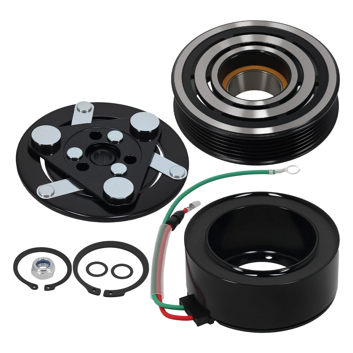 6PK AC Compressor Clutch Kit for Honda Civic 1.7L (2001–2005) 38810PLMA11, KCW9MT
