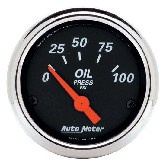 2X AutoMeter 1426 Designer Black Air-Core Oil Pressure Gauge for