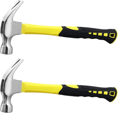 2X 8oz Claw Hammer, 275x105mm Carbon Steel Nail Hammer Non-Slip