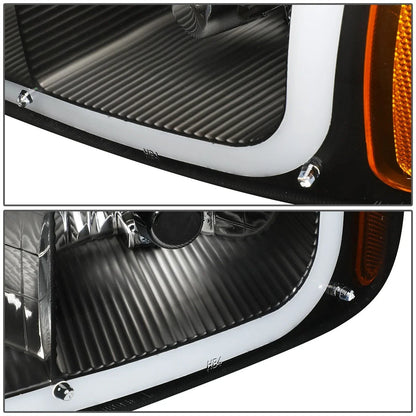 LED Tube Black/Amber Headlights for GMC Sierra (2001–2007)