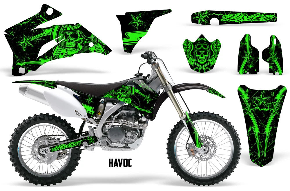 Graphics Kit for Yamaha YZF250 YZF450 (2006–2009) - YAM-YZF250, 450-06-09-HAVOC-GREEN
