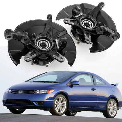 Pair Front Steering Knuckle w/ Wheel Hub Bearing for Honda Civic 698-450 698-451