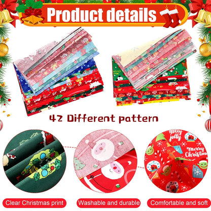 42 Pieces Fabric Bundles for Sewing (10 x 10 Inch, Multicolor)
