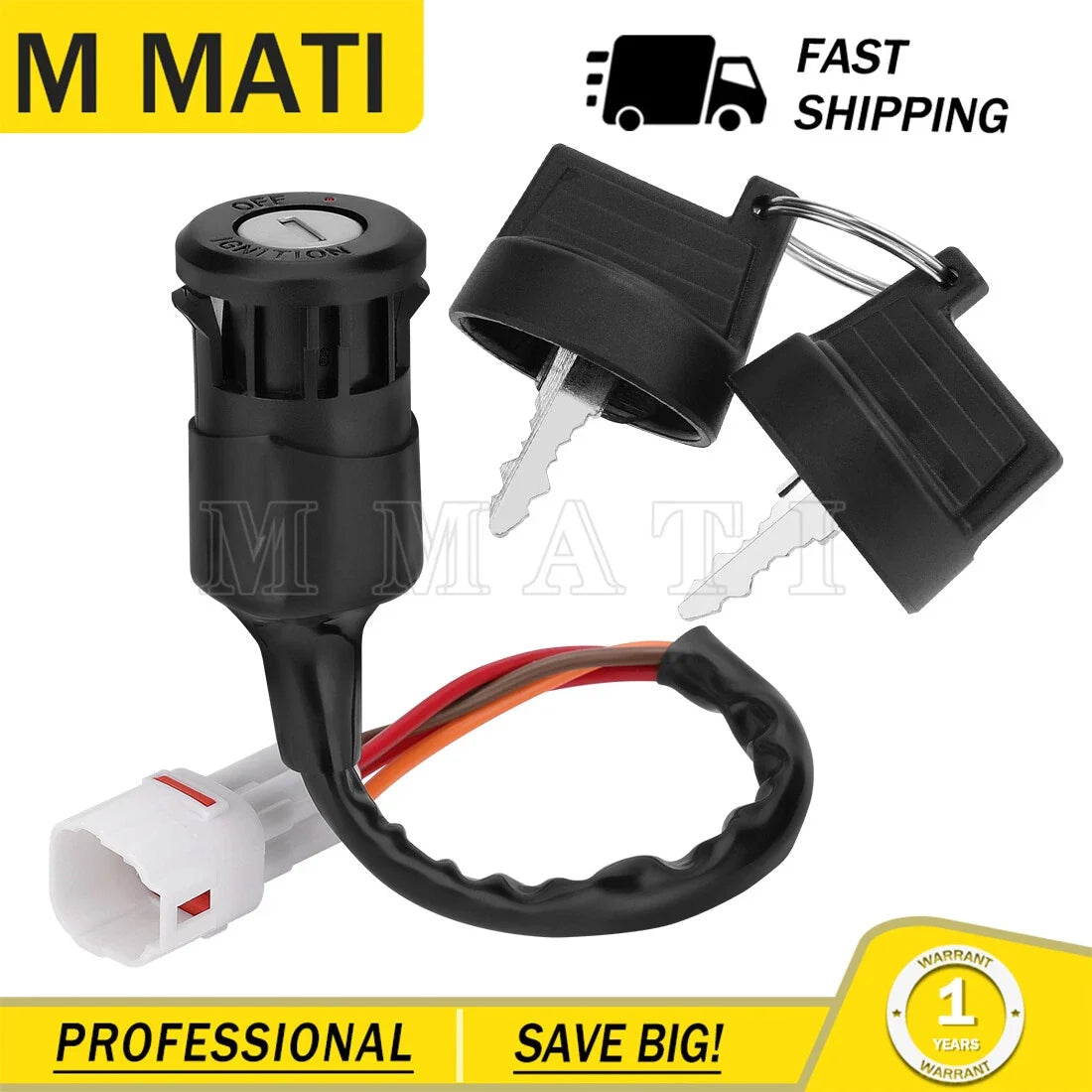 Ignition Switch for Yamaha Grizzly 300 YFM300 YFM300G (2012–2013)