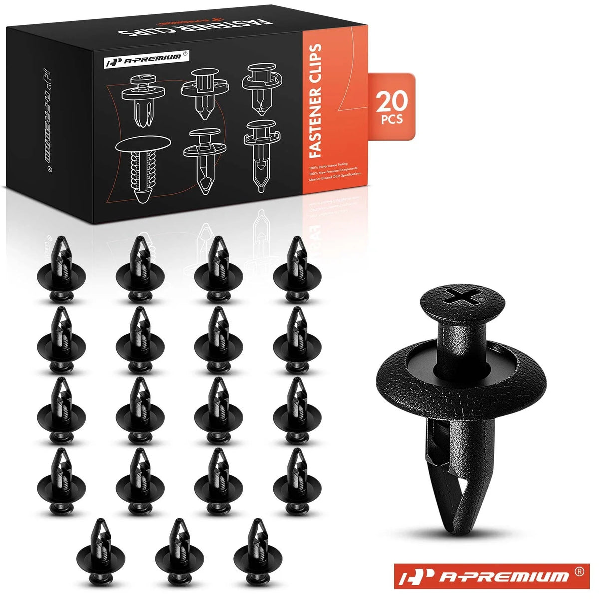 20Pcs 8mm Nylon Bumper Clips for Mitsubishi