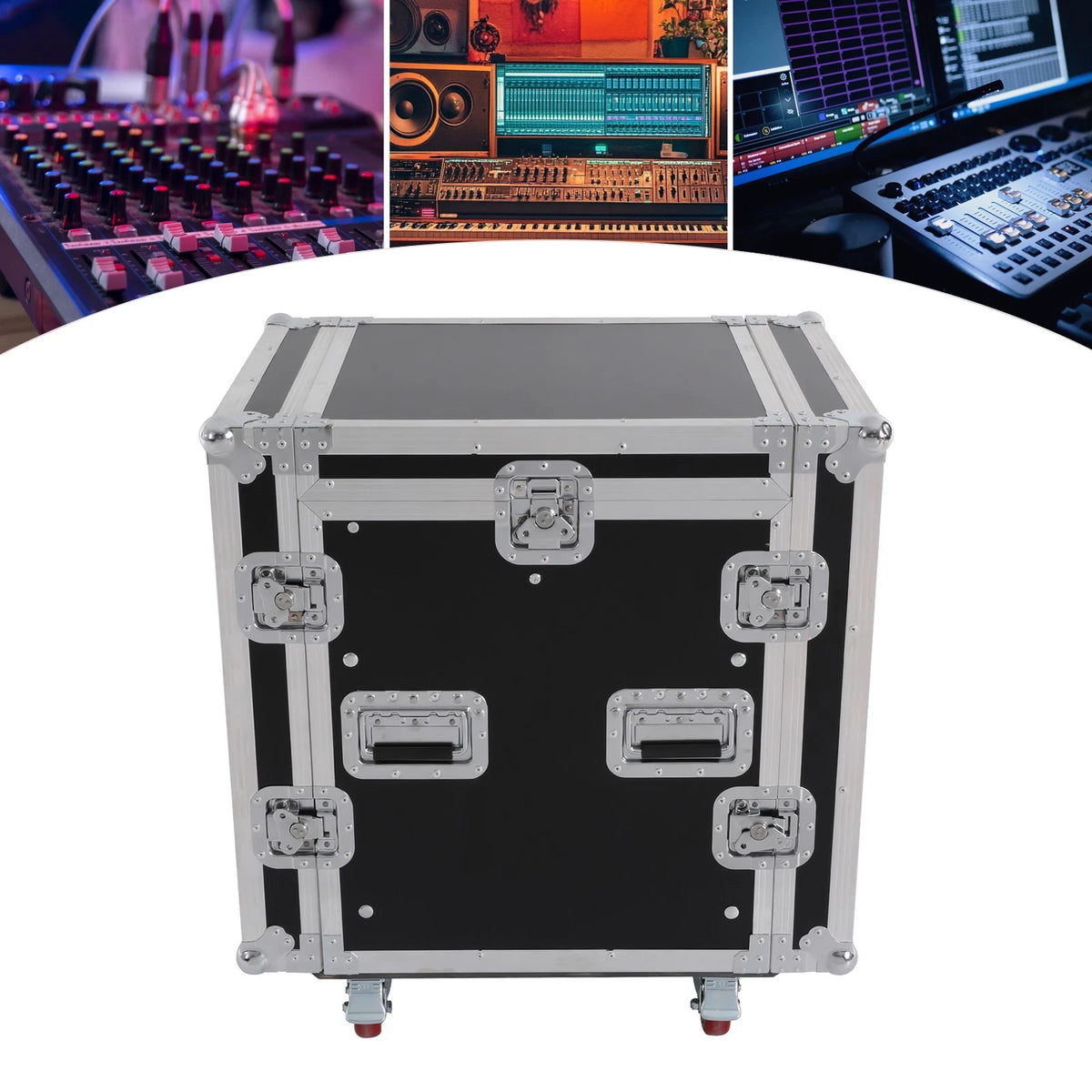 14U PA DJ Rack Case with Wheels & Brakes for 19 Inch Equipment