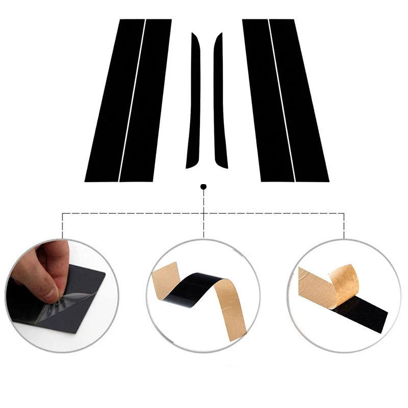 Set of 6 Black Exterior Pillar Post Trim for Ford Maverick (2022–2023)