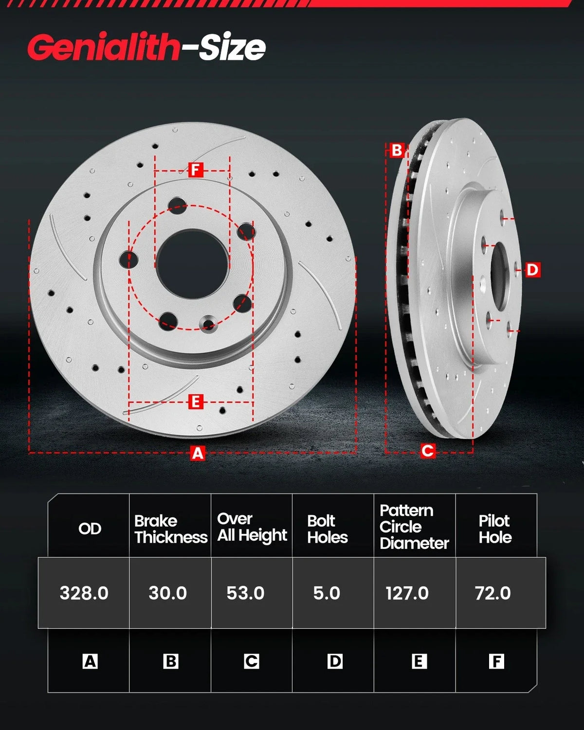 Front Brake Rotors + Ceramic Pads for Jeep Grand Cherokee Commander (2005–2010)