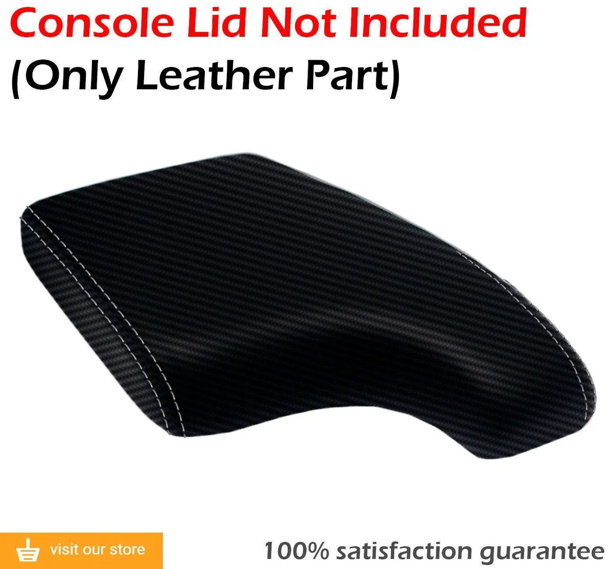 Console Lid Armrest Cover for Acura ILX (2013–2022) Carbon Fiber Gray Stitch