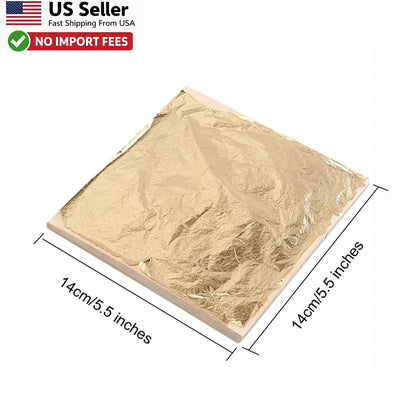 100 Sheets Imitation Gold Leaf 5.5" x 5.5" for Art Crafts (No Part Numbers)