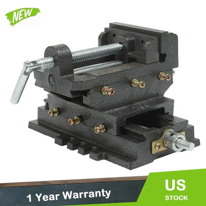 4" Cross Drill Press Vise for Heavy Duty Metal Milling (2-Way Clamp)