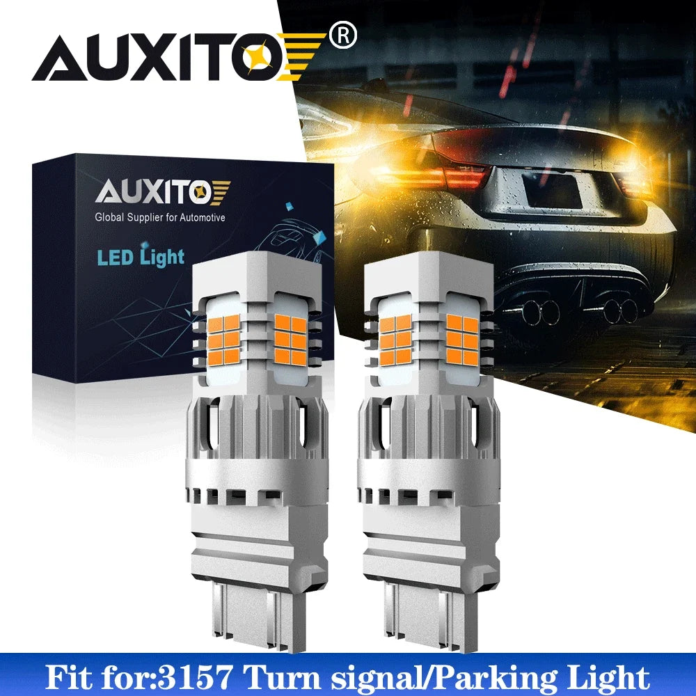 2X Amber LED Turn Signal Blinker Bulb 4157 3157 4057 for AUXITO